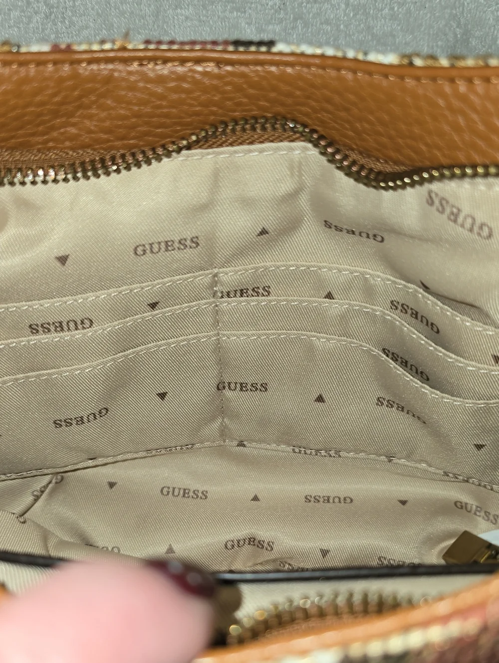 GUESS Camden Mini Striped Canvas Shoulder Purse NWOT